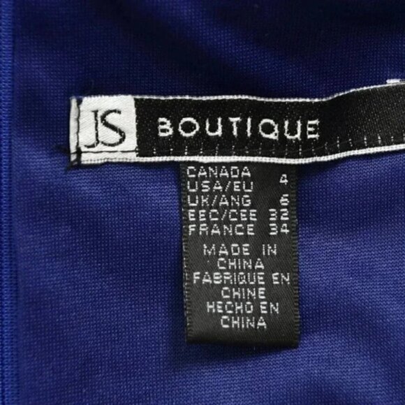 JS Boutique Sheath Dress Lace Beaded Sleeves Purple Black Size  4 - Picture 8 of 10